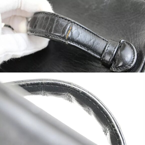 CHANEL CC Bicolore Vanity Cosmetic Hand Bag Leather Black GHW Italy - Picture 6 of 16